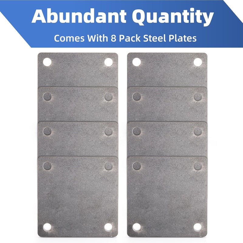 WRINGKIT 8 Pack Steel Plate with Holes, 4'' x 4'' Flat Metal Plate, Laser Cut A36 Hot Rolled Mild Steel with Smooth Edges, Weldable Paintable Square Metal Sheets for Magnets, Industrial Use - Image 5